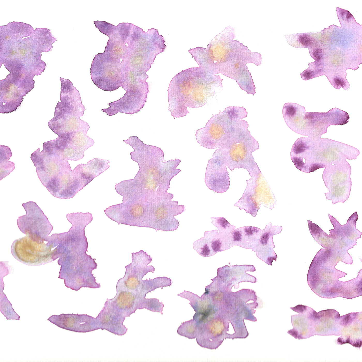 An untouched purple watercolor card.