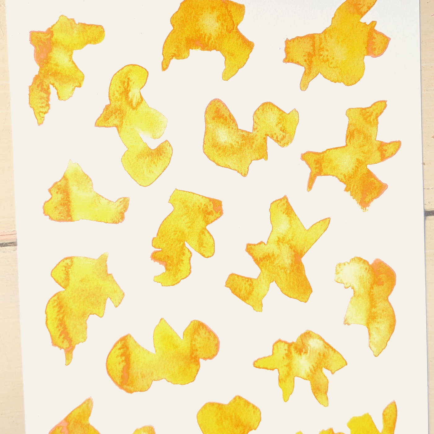 An untouched yellow watercolor card.
